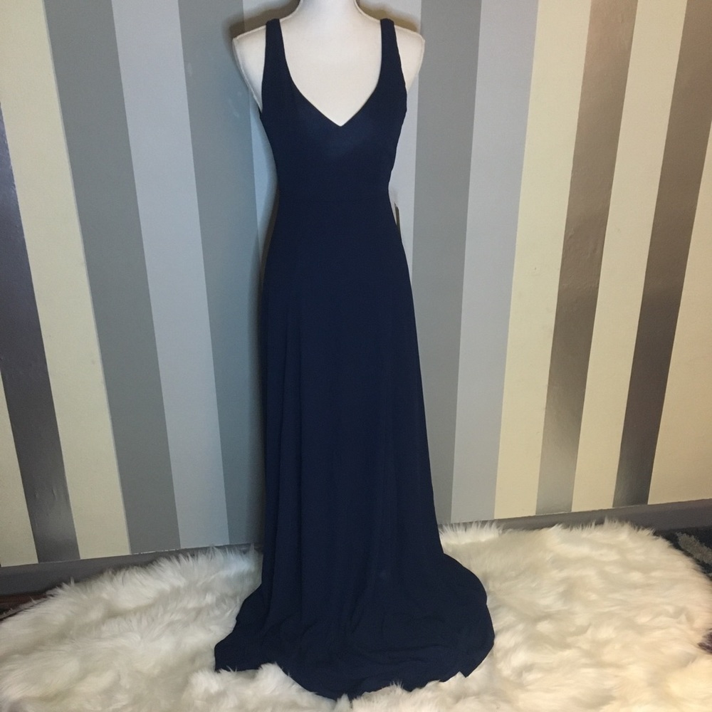 Show Me Your MuMu Jenn Maxi Dress Small Rich Navy